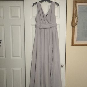 Lulu's Formal Gray Dress With Slit (M)